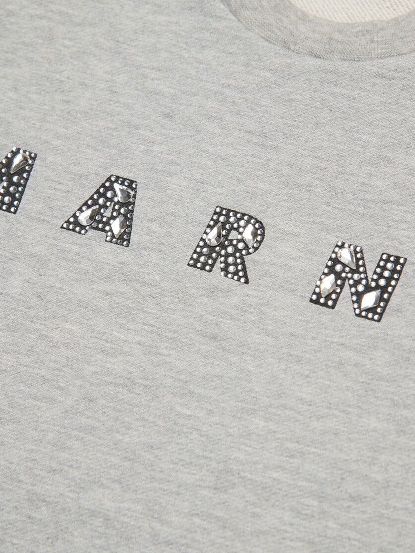 Black fleece dress with rhinestone logo - Dresses - Image 4