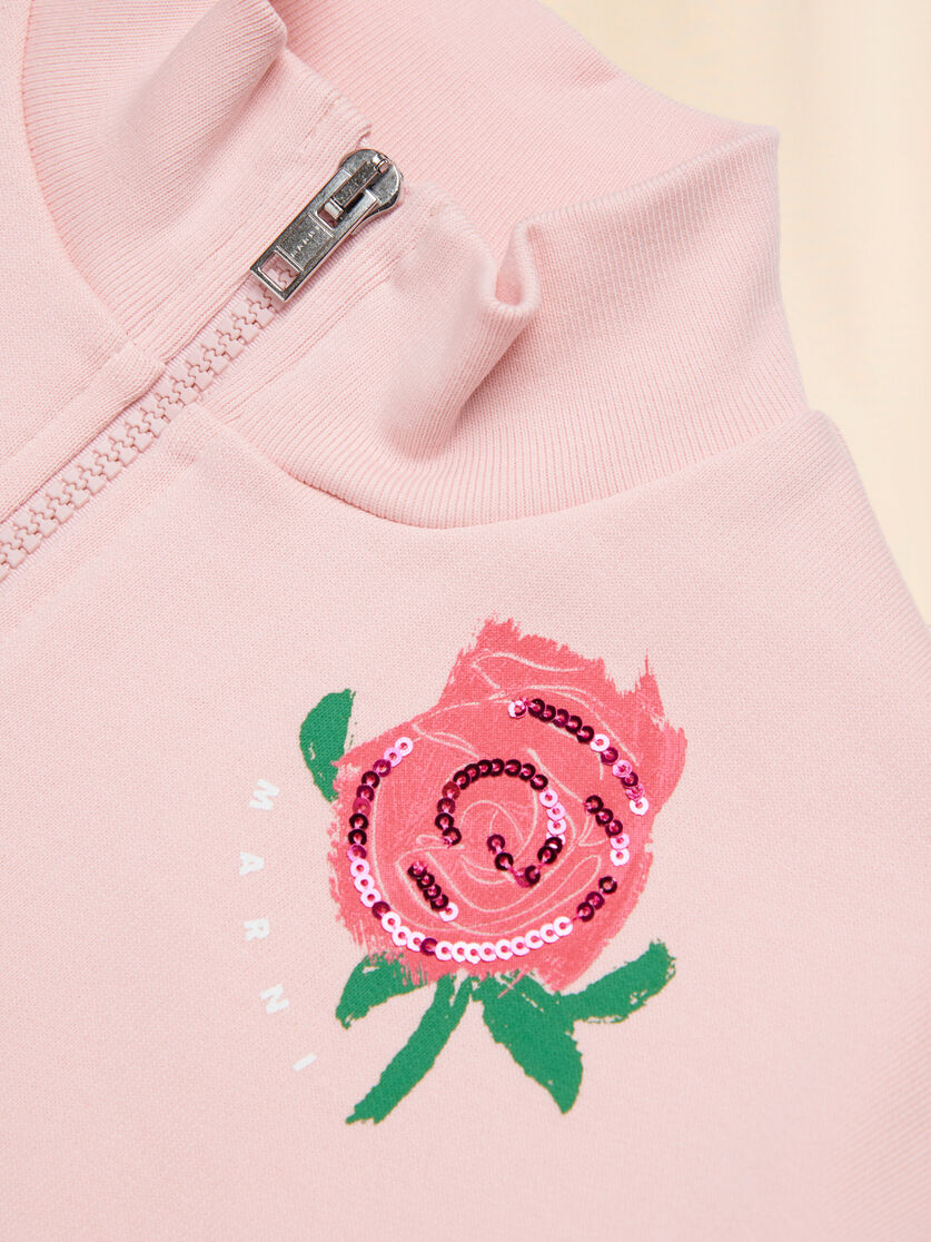 Pink cotton sweatshirt with Tea Time chest print, Image 4