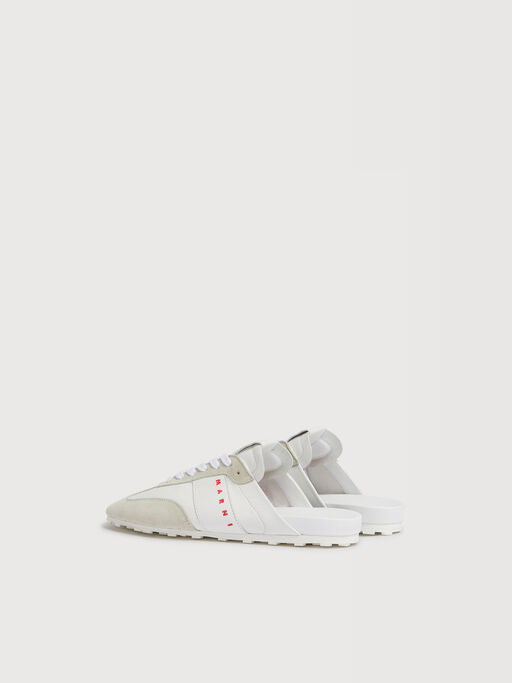 White nappa leather and suede Softy Soccer slip-on sneaker - Sneakers