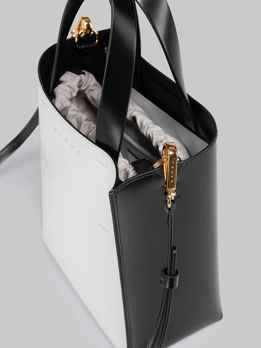 Zweifarbige MUSEO Tasche aus glänzendem Kalbsleder mit Schulterriemen - Shopper - Image 3