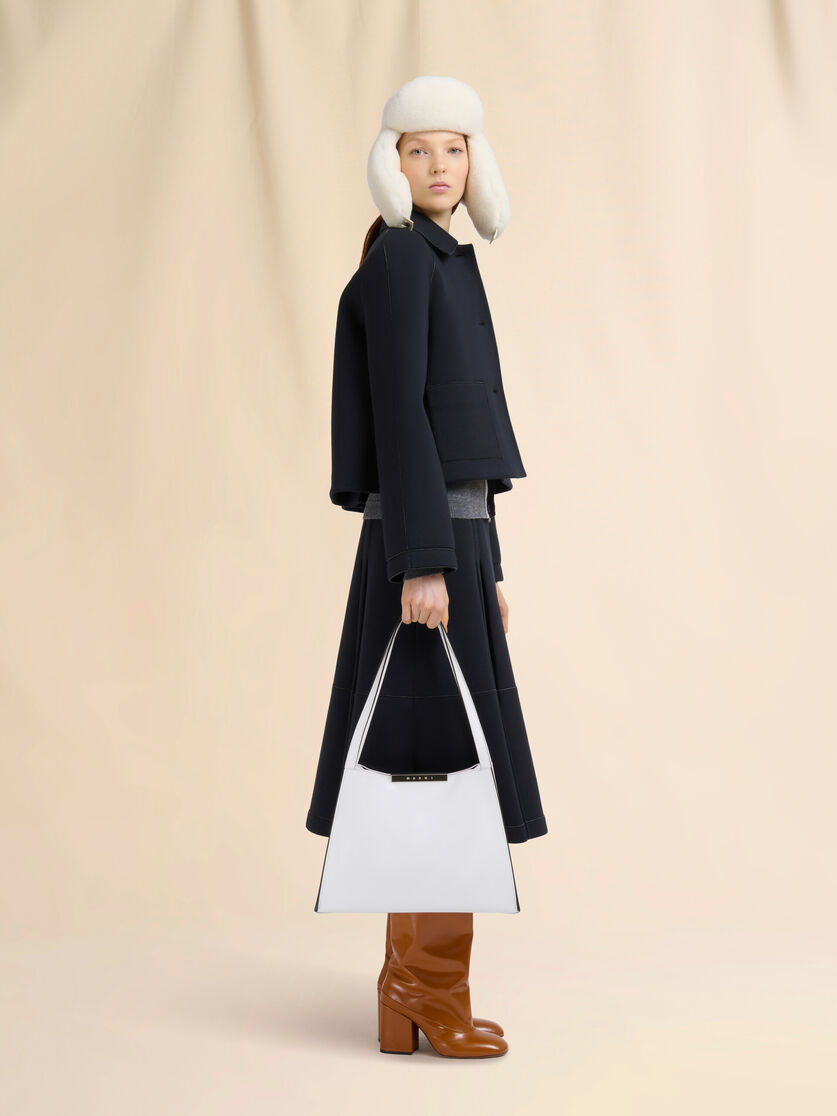 Black leather Cresta E/W small tote bag - Shopping Bags - Image 2