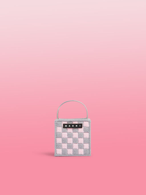 グレー ピンク MARNI MARKET チェッカーボード Otherバッグ - ショッピングバッグ