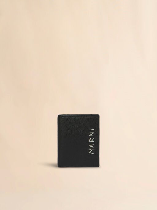 ブラック レザー製キーホルダー、マルニメンディング - 財布