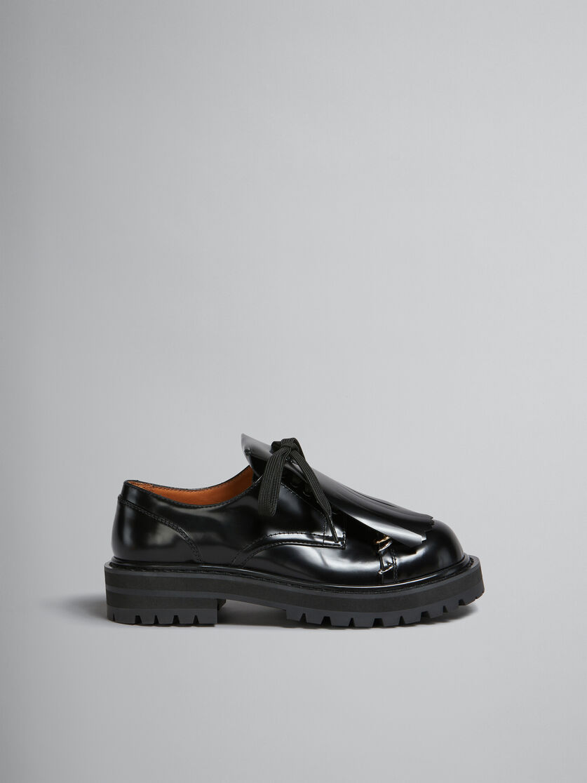 ブラック レザー製 マキシフリンジ付き Dada ダービー シューズ | Marni