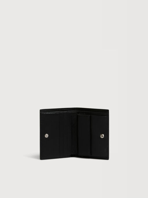 Black leather bifold wallet with Marni Mending embroidery - Wallets