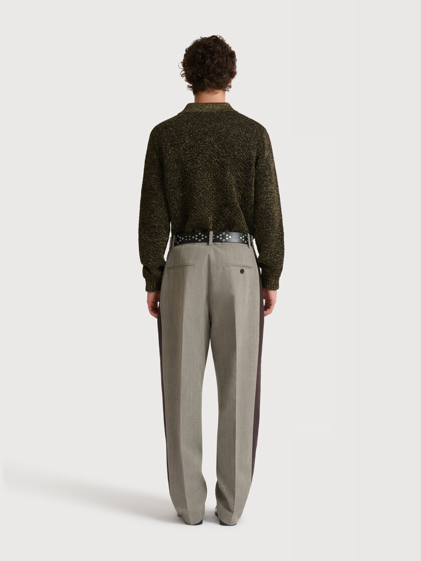 Wool trousers with contrast side bands, Image 4