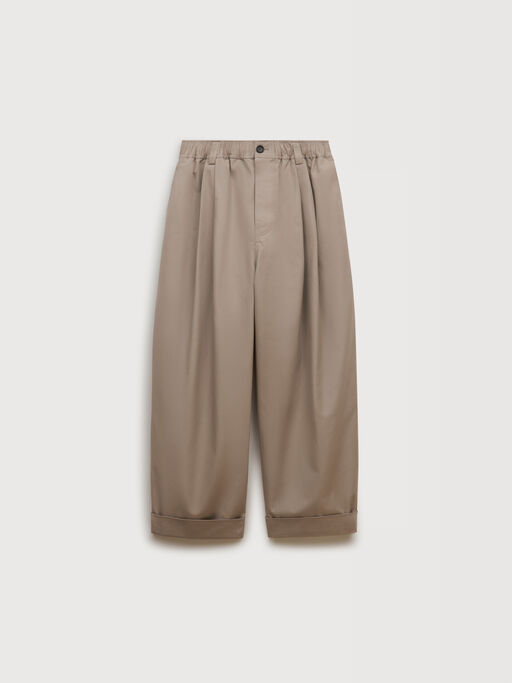 Gray canvas pants with pleats - Pants