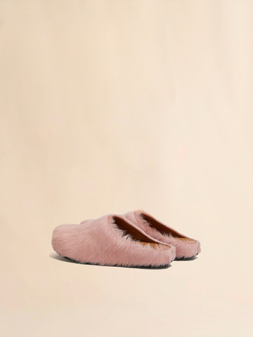 Blue long-hair calfskin Fussbett sabot - Clogs - Image 3