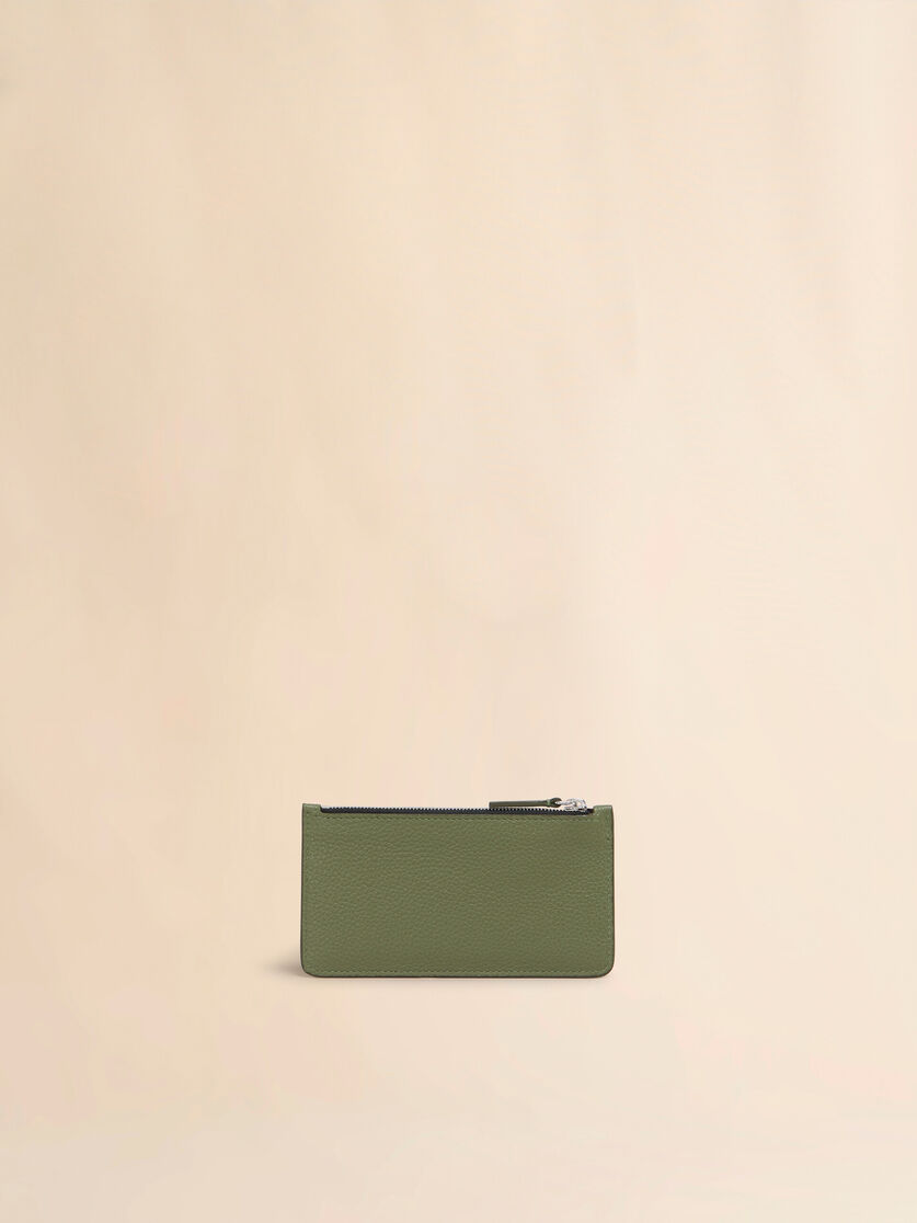 ブラック レザーカードケース、マルニメンディング刺繍入り - 財布 - Image 3