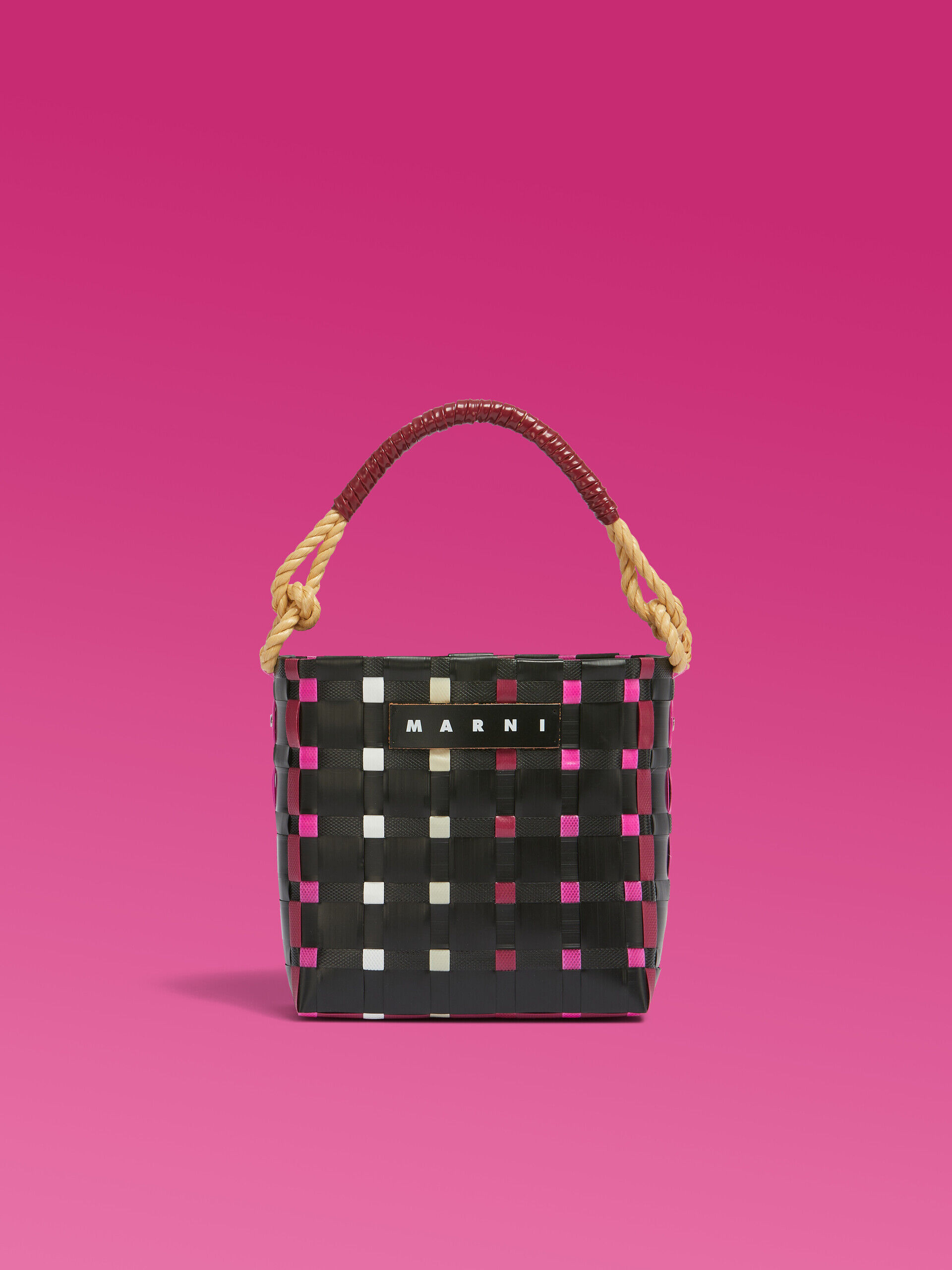ホワイト(ブラック/ホワイト) MARNI MARKET SUNDAY BASKET BAG