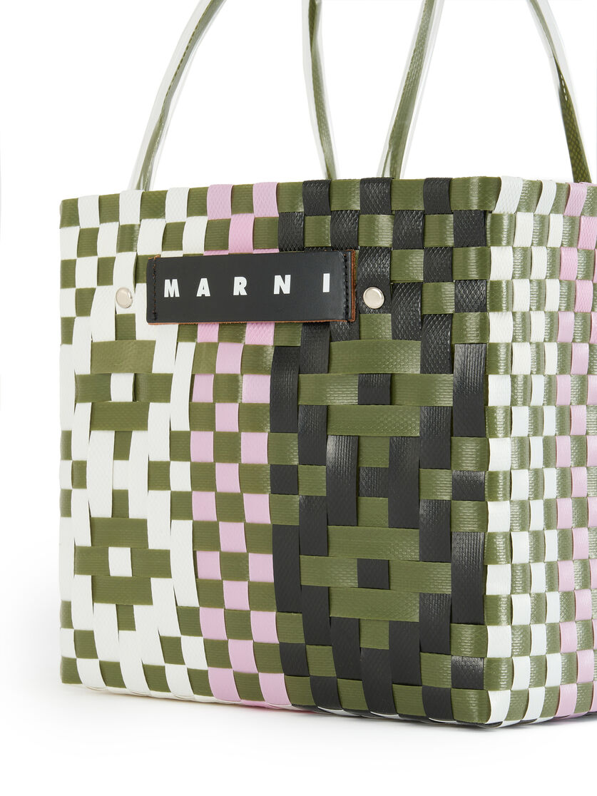 Borsa MARNI MARKET MINI BASKET in intrecciato a rombi rossi - Borse shopping - Image 4