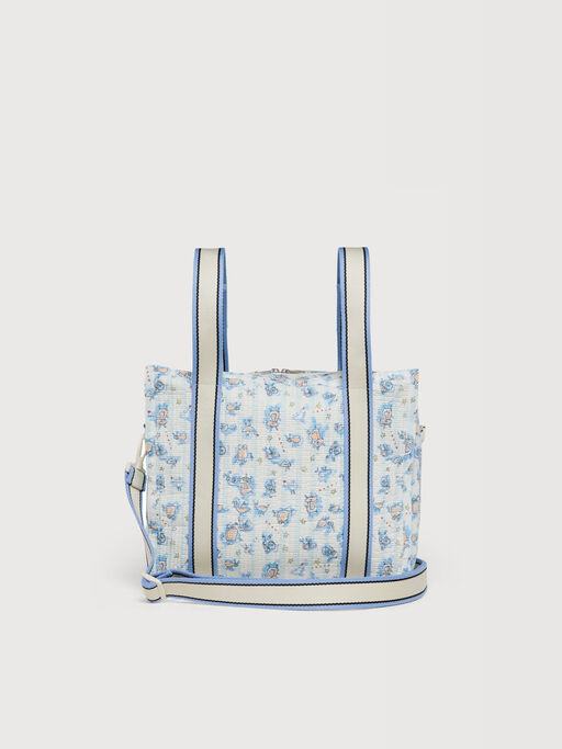 Light blue cotton changing bag with all-over print - Bags