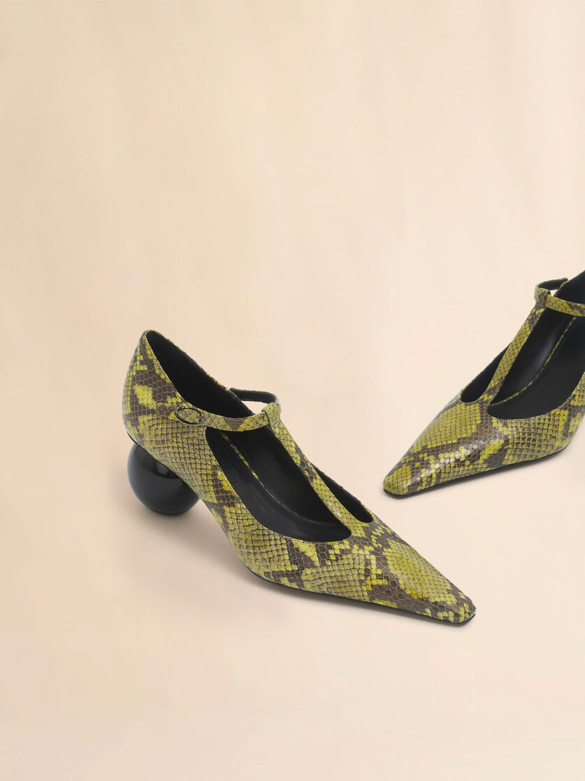 Green python-print leather Mary JaneJane - Pumps - Image 5