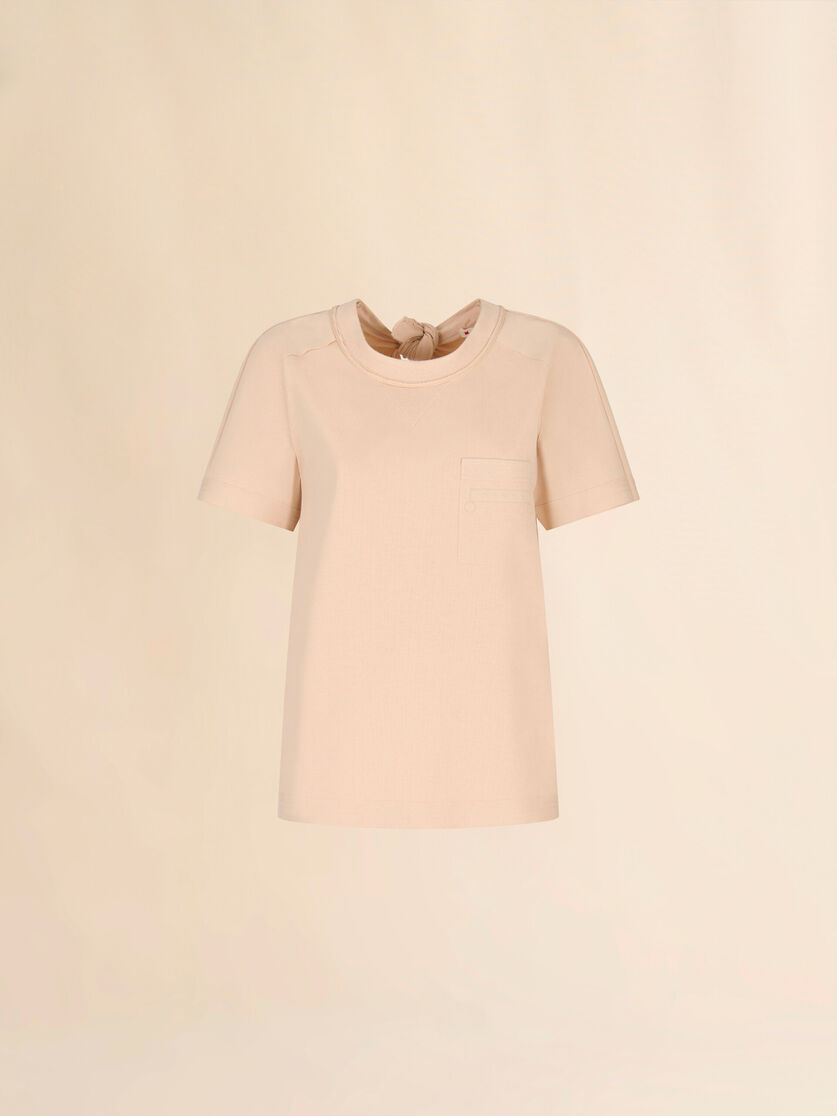 T-shirt in cotone color pesca con schiena scoperta e dettaglio Trunkaroo - T-shirt - Image 1