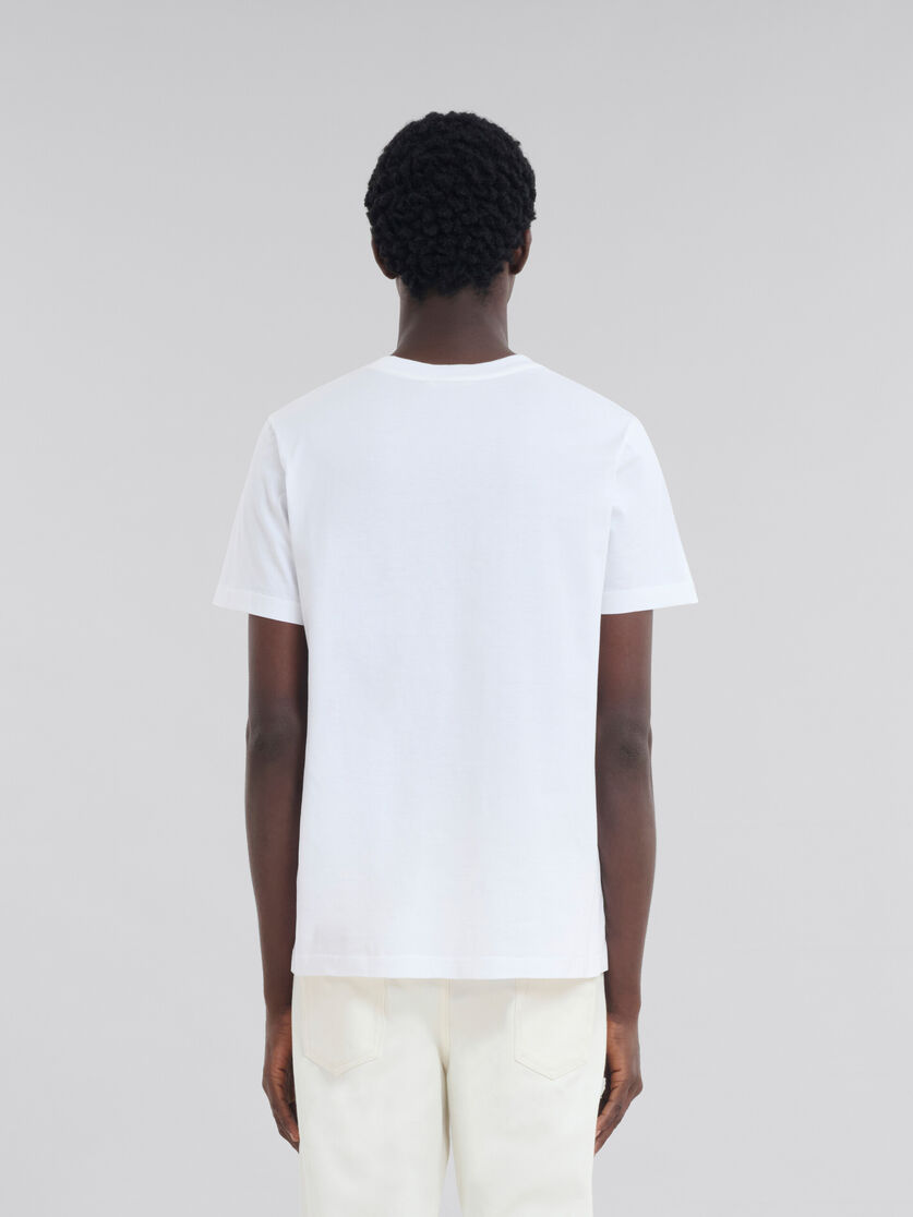 T-shirt in cotone bianco con logo Marni a quadretti - T-shirt - Image 3