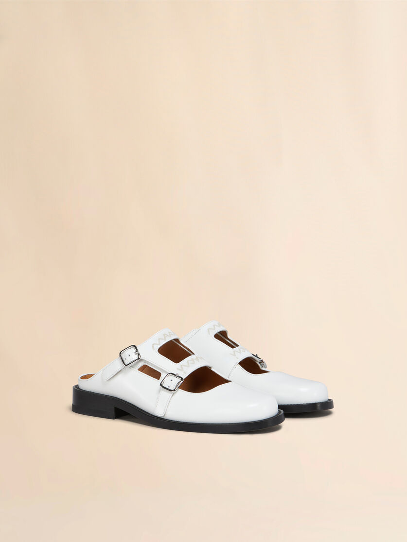 Mocasín zueco Bambi 3.0 de piel negra con doble hebilla - Sandalias - Image 2