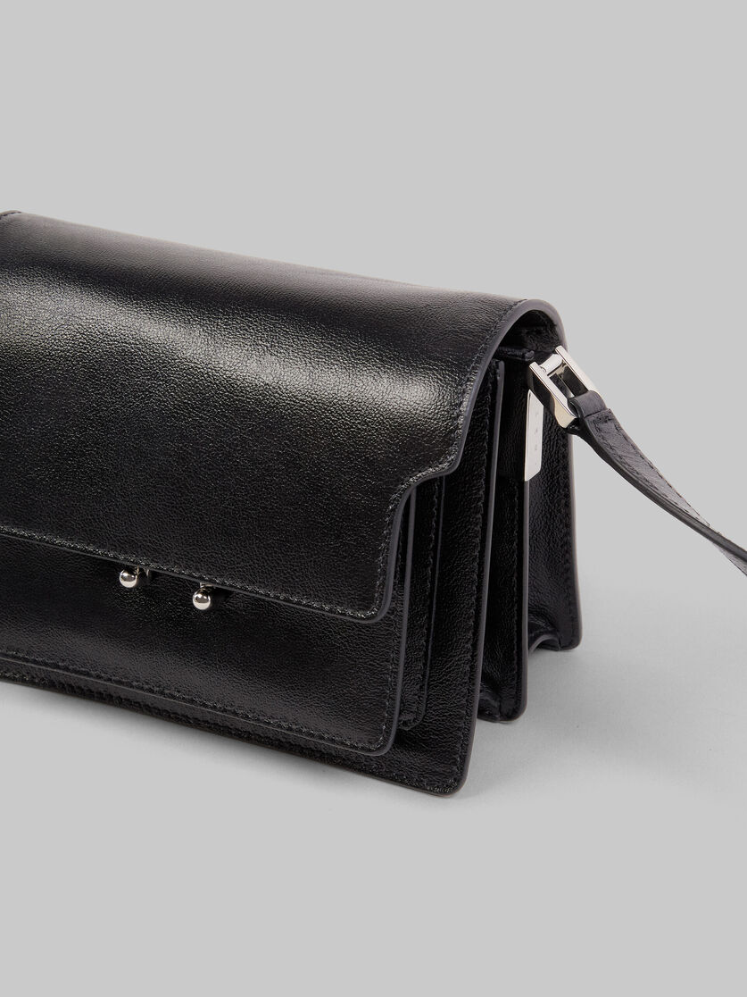 Trunk Soft Mini Bag in black leather - Shoulder Bags - Image 5