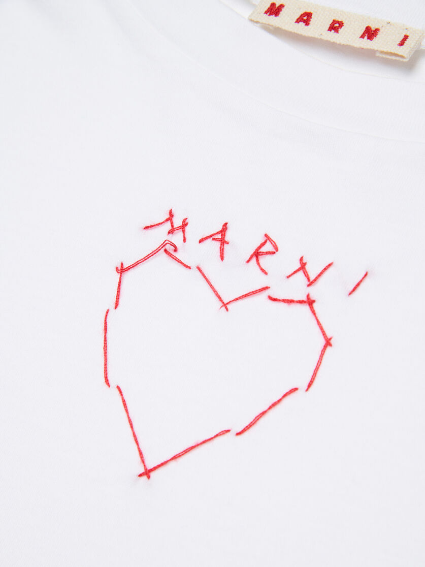 White cotton T-shirt with Marni Mending heart, Image 4