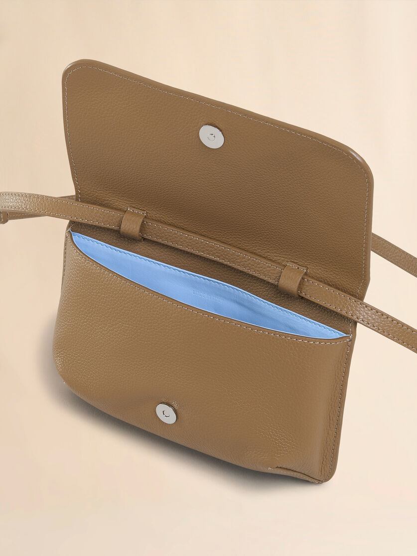 Brown leather shoulder bag with Marni mending | Marni