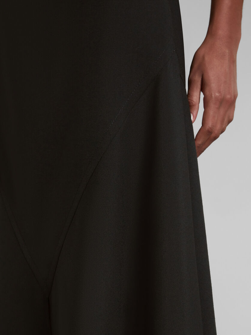 ブラック アシンメトリーヘム ウールスカート - スカート - Image 4