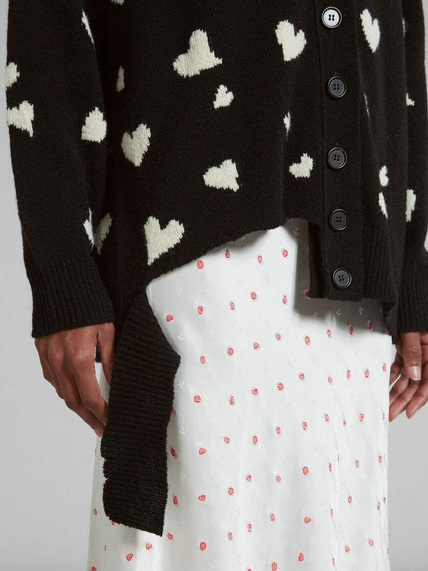 Cárdigan largo negro de lana con motivo Bunch of Hearts - jerseys - Image 5