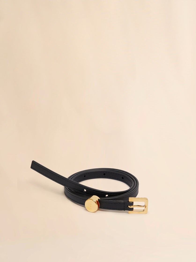 Black leather Envelope belt - Belts - Image 2