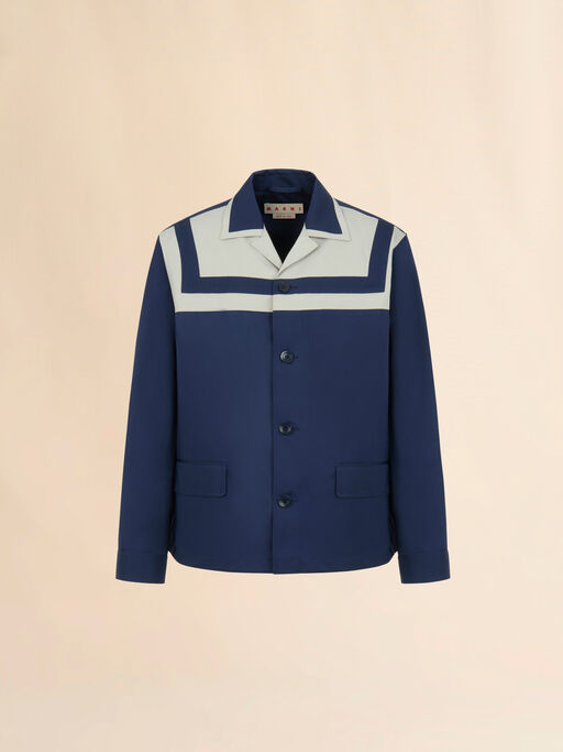 Deep blue duchesse jacket with stripe - Jackets