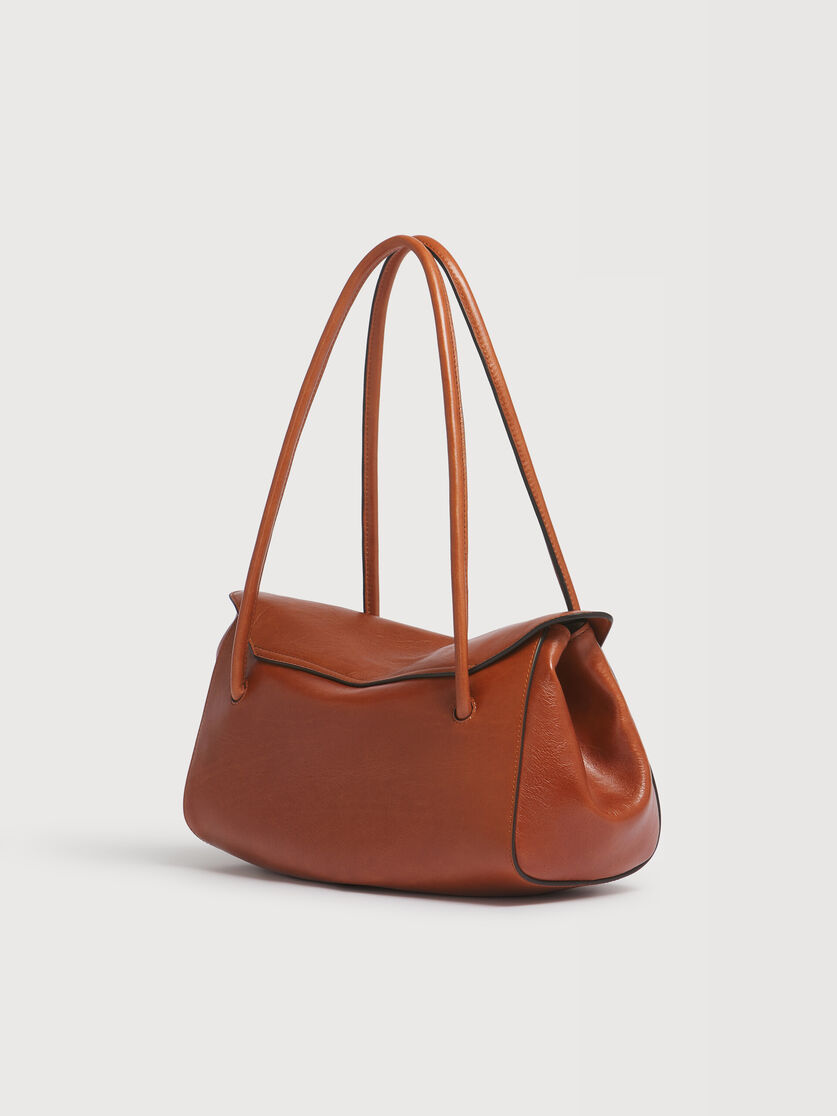 Brown leather E/W shoulder bag, Image 3