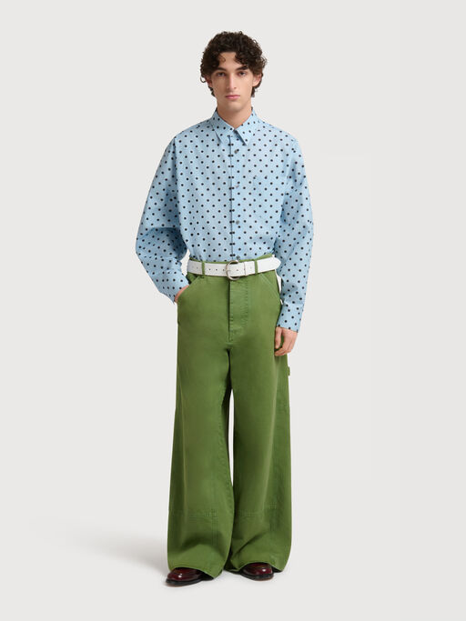 Green cotton loose workwear trousers - Pants