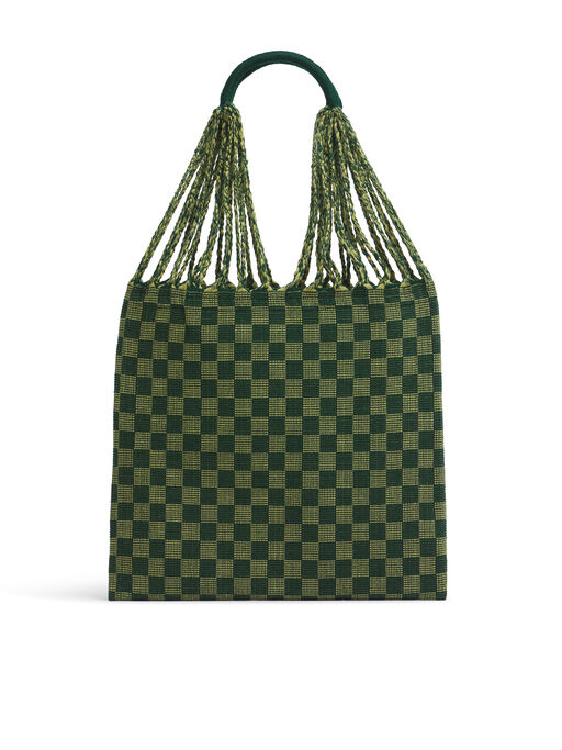 グリーン MARNI MARKET CHECKERBOARD HAMMOCK BAG - ショッピングバッグ