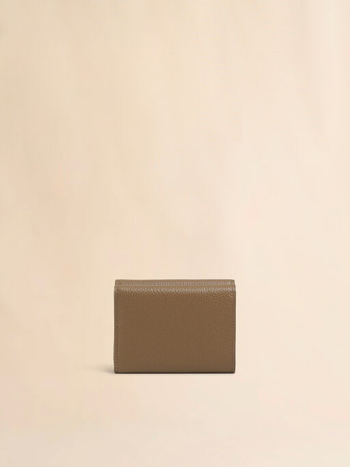 Brown leather trifold wallet with Marni Mending embroidery - Wallets
