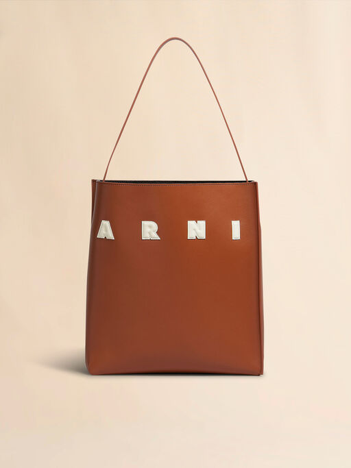 Brown leather Museo medium hobo Bag with patches - Shopping Bags