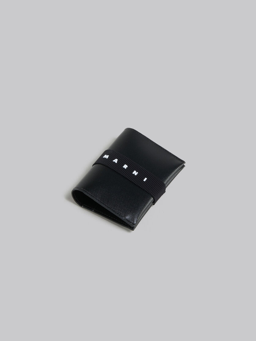 Portacarte bi-fold nero con cinturino logato - Portafogli - Image 4