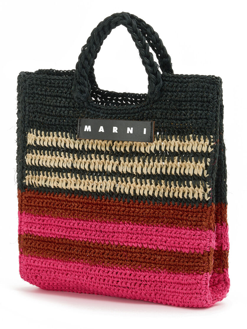 Brown striped MARNI MARKET FIQUE bag - Shopping Bags - Image 4
