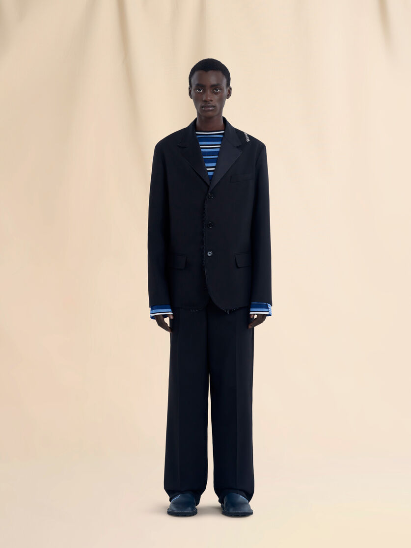Black single breasted wool jacket with Baguette logo - Jackets - Image 2