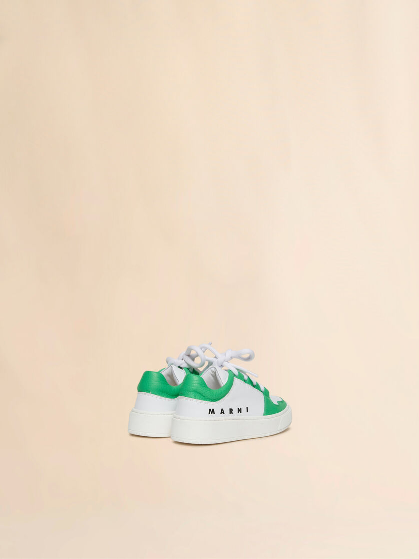White and green leather low-top sneaker - Sneakers - Image 3