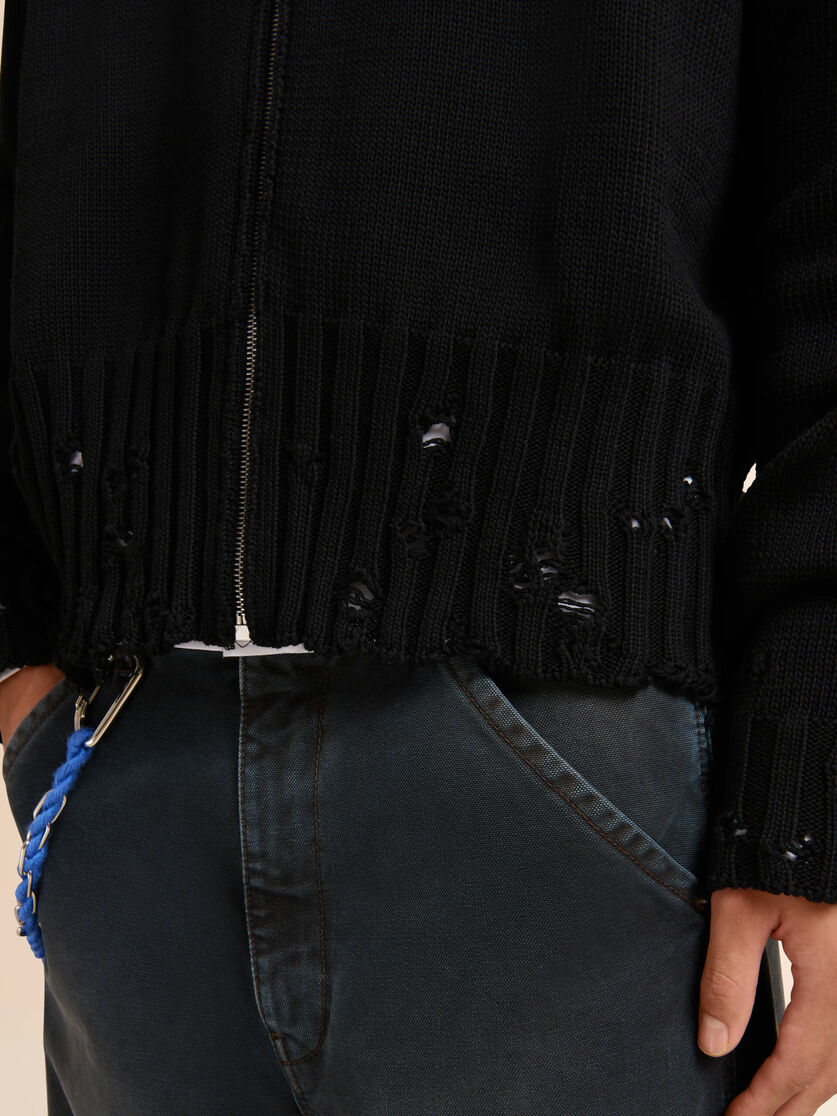 ブラック ジッパー付き ディシェベルド調コットン製ジャンパー, Image 5