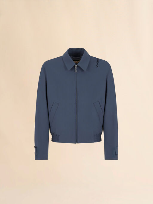 Gray light wool jacket with collar - Jackets