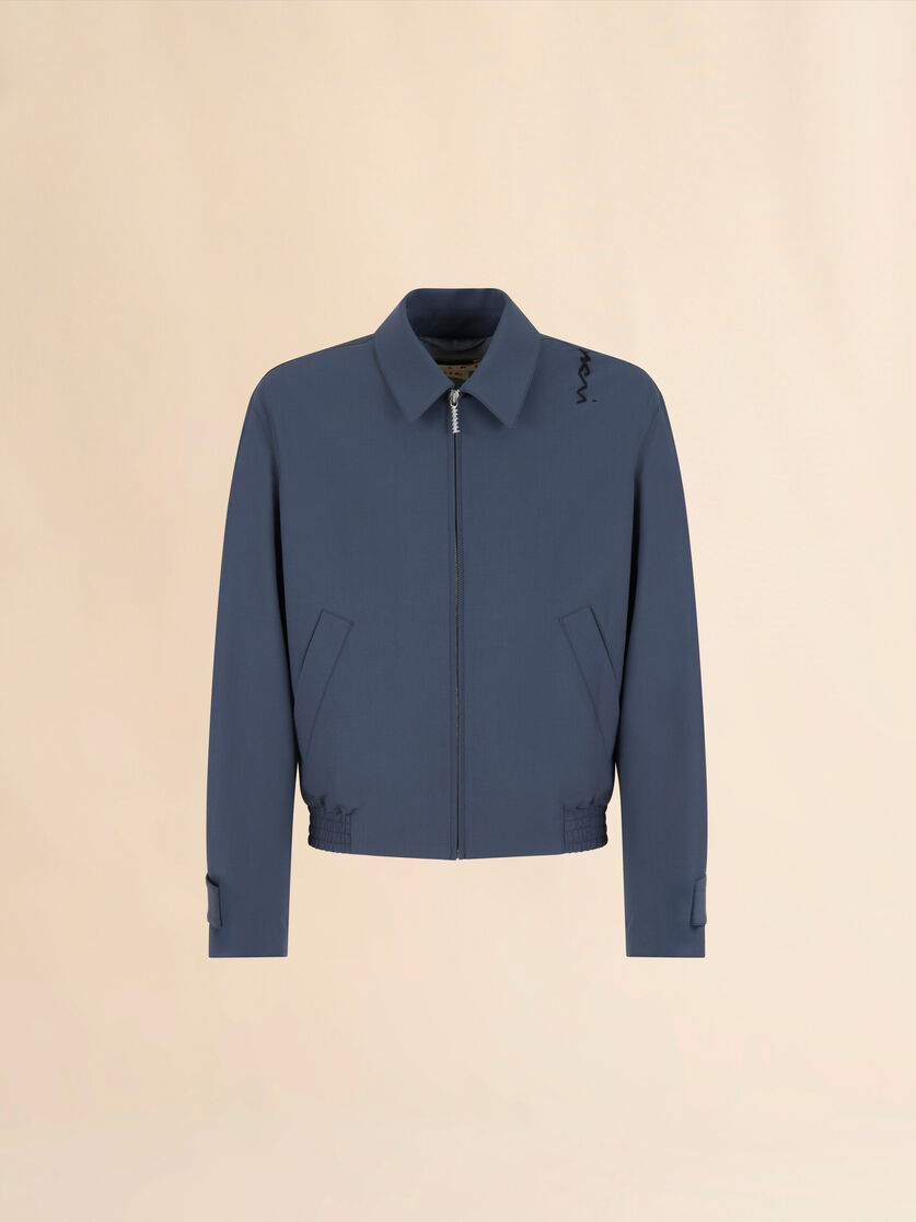 Gray light wool jacket with collar - Jackets - Image 1