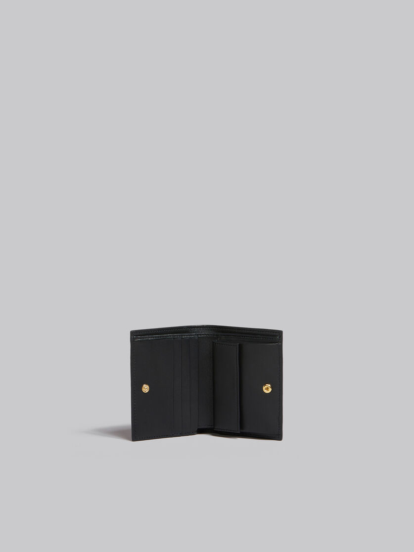 Black leather bifold wallet with Marni mending | Marni