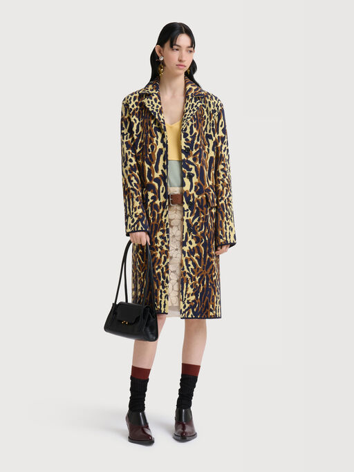 Yellow animalier wool chenille coat - Coats