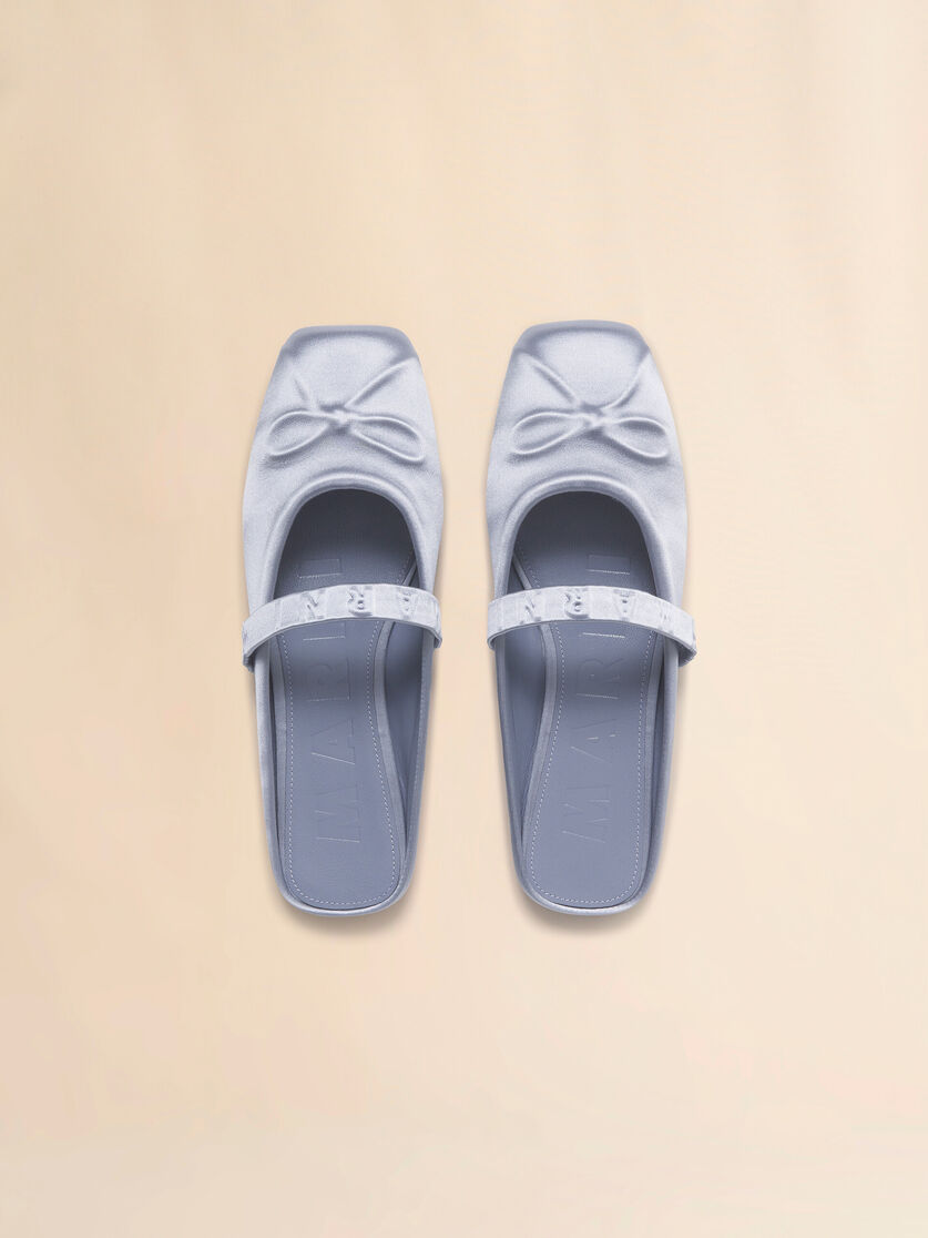 Light grey satin Little Bow sabot ballet flat - Ballet Shoes - Image 4