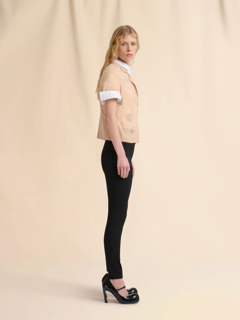 Marni Symbol 디테일 블랙 스트레치 포플린 트라우저 - 팬츠 - Image 5