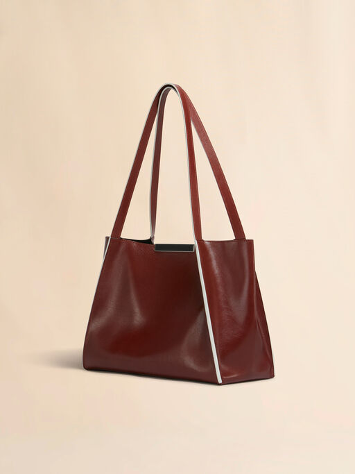 Brown leather Cresta E/W small tote bag - Shopping Bags
