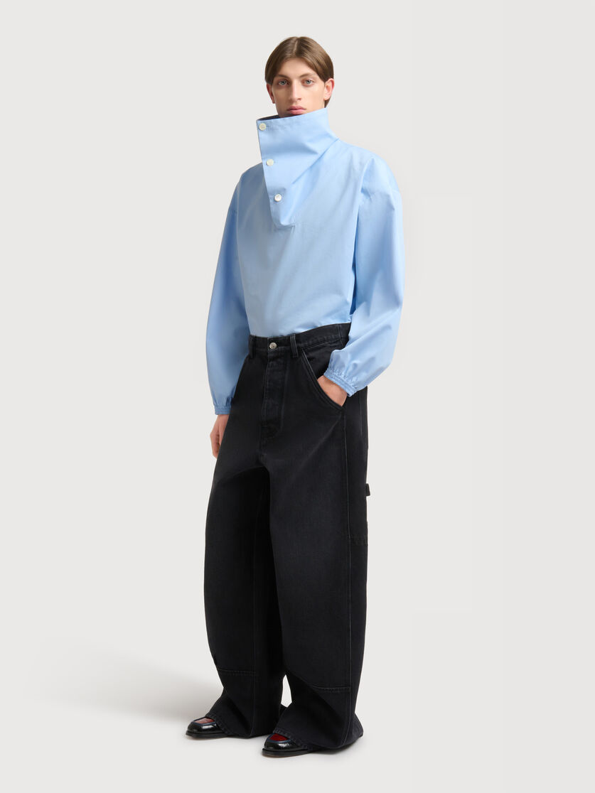 Black denim oversized workwear trousers, Image 2