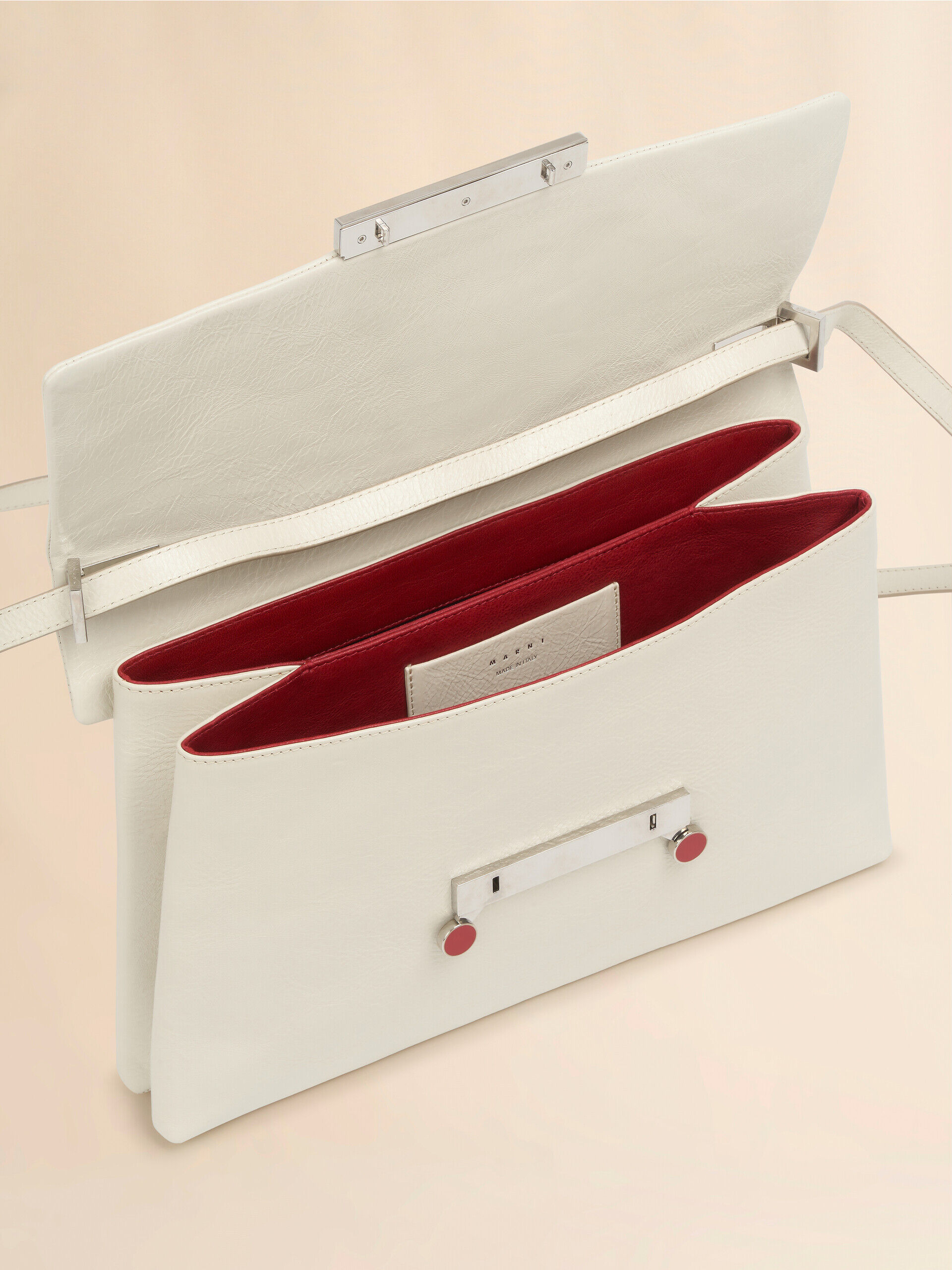 ★MARNI★ クラクリュール レザー ミディアム Envelope バッグ Cream craquelé patent leather medium Envelope bag | Marni