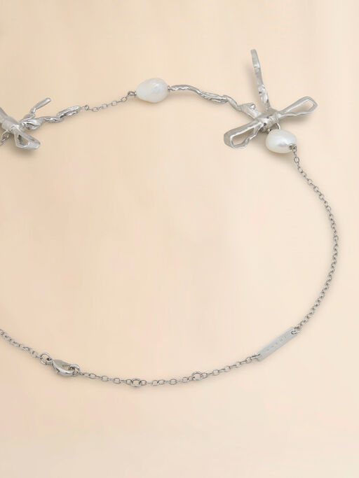 Silver Bow necklace - Necklaces