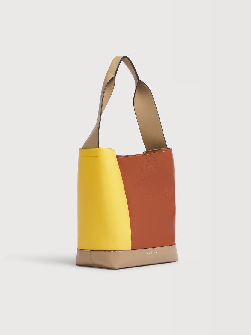 Yellow, brown and taupe leather Pod 2.0 bag, Image 6