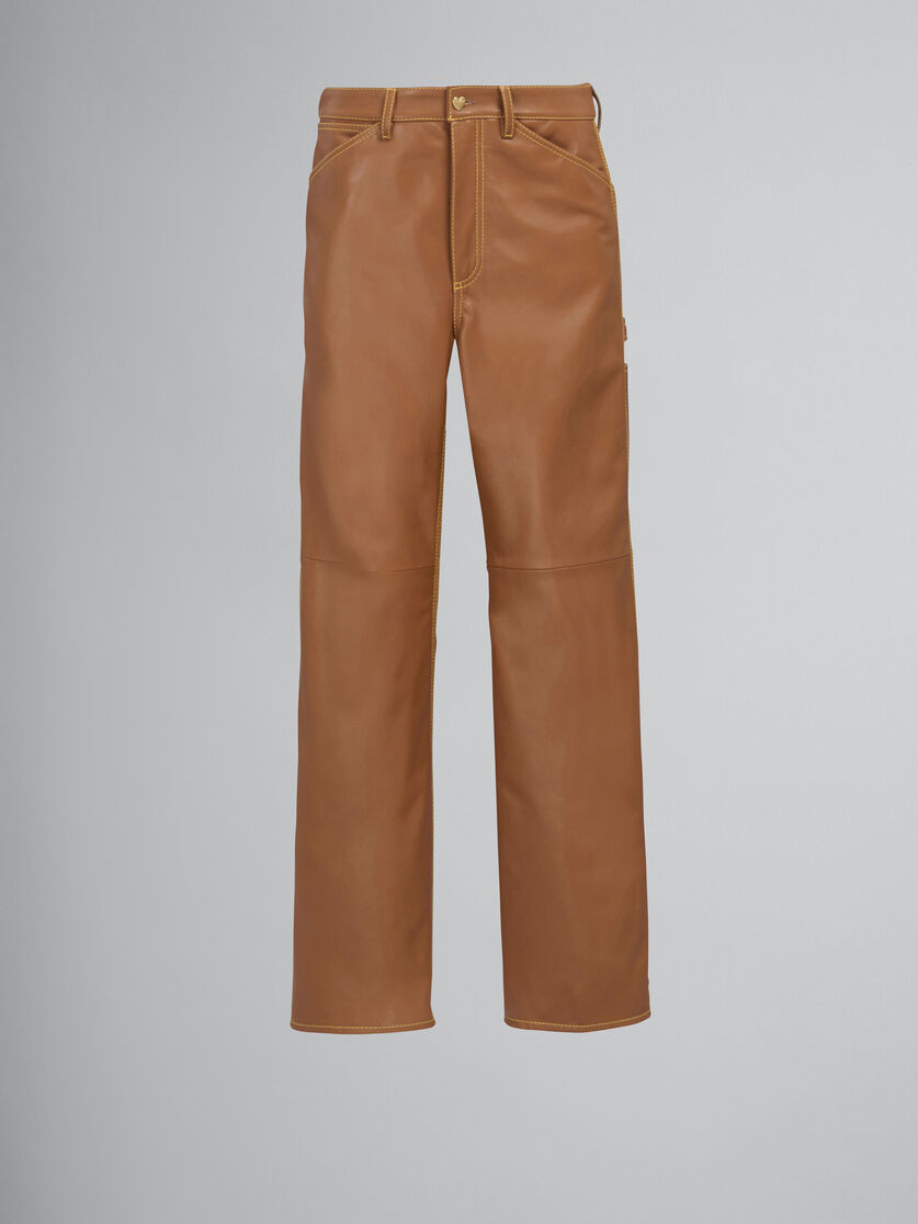MARNI CARHARTT WIP - brown leather trousers | Marni