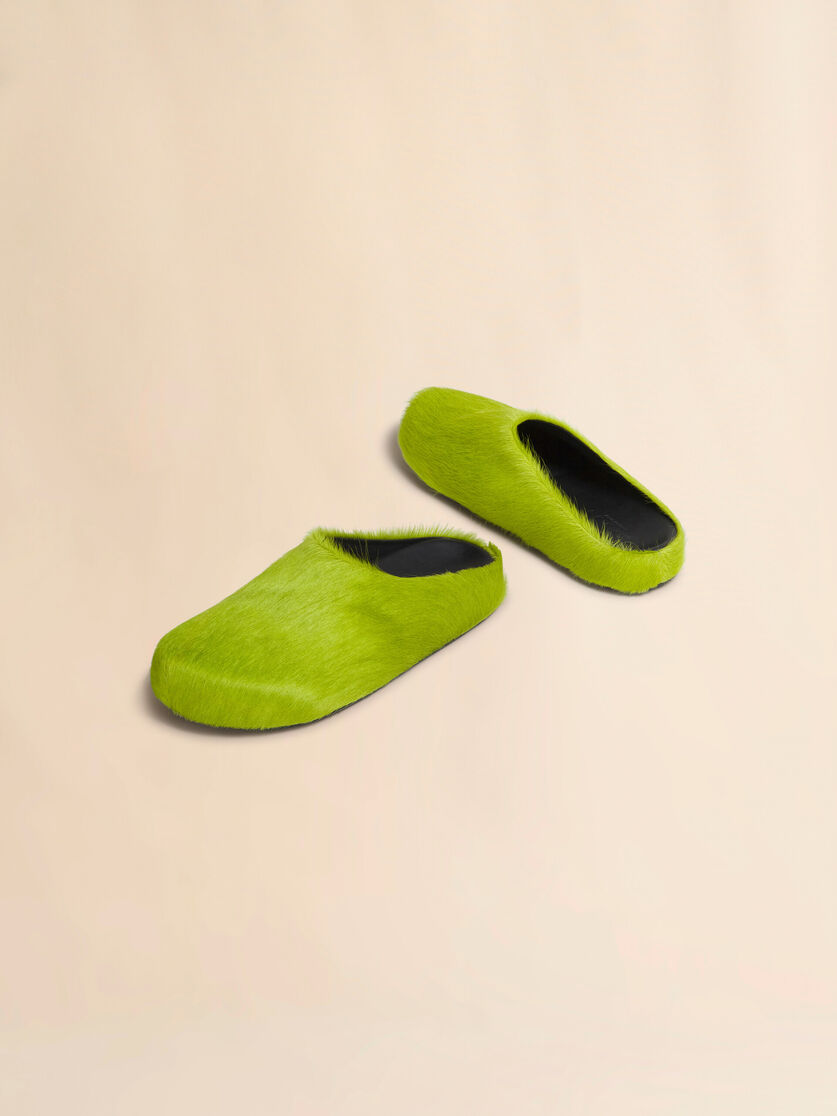 Mocasín sin talón de piel de becerro azul efecto pelo sensación de pies descalzos - Zuecos - Image 5